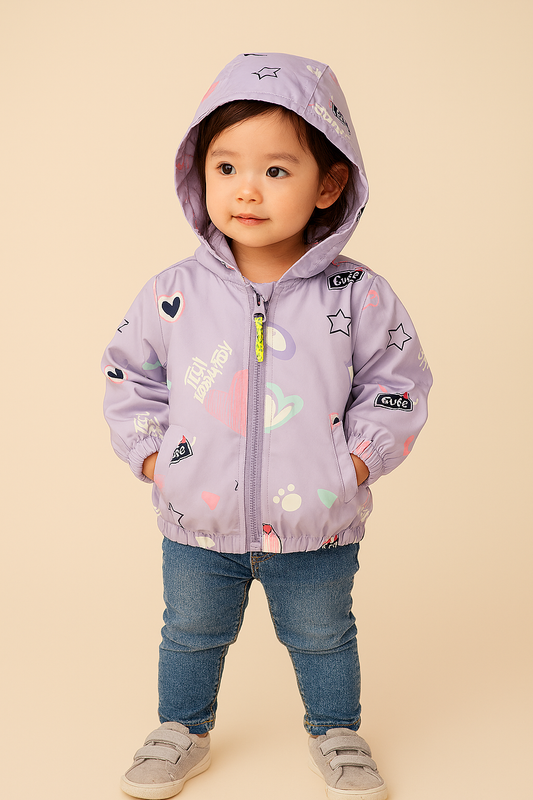 Pastel Blue "Cute Bunny" Hooded Jacket