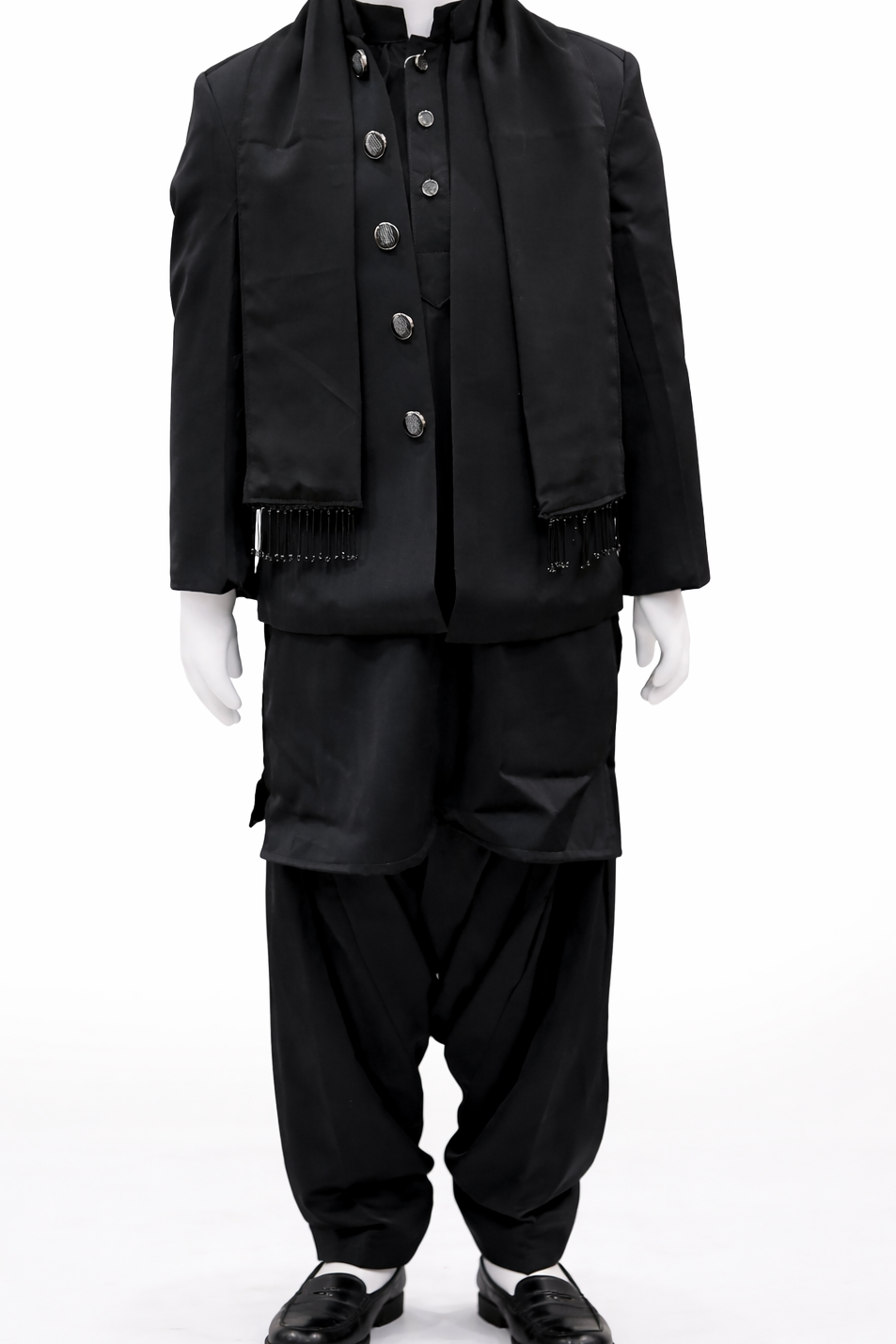 Royal Black Festive Kurta Set for Boys