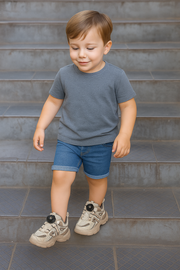 Beige Power-Lock Sneakers – Durable, Comfy & Easy for Kids