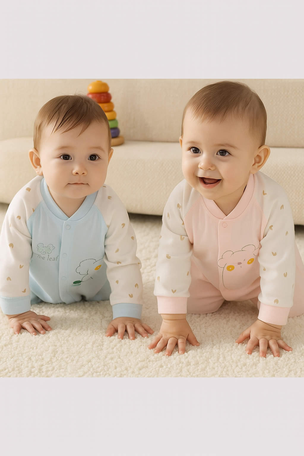 Adorable rompers for tiny explorers.(set of 3)
