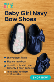 ✨ Baby Girl Navy Bow Shoes ✨