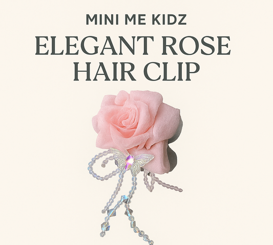 🌸 Mini Me Kidz – Elegant Rose Hair Clip 🌸