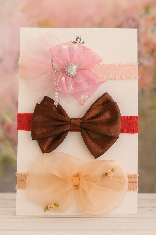 🌸 Mini Me Kidz Premium Baby Headband Set (Pack of 3)