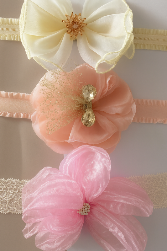 🌸 Mini Me Kidz Luxury Baby Headband Set (Pack of 3)