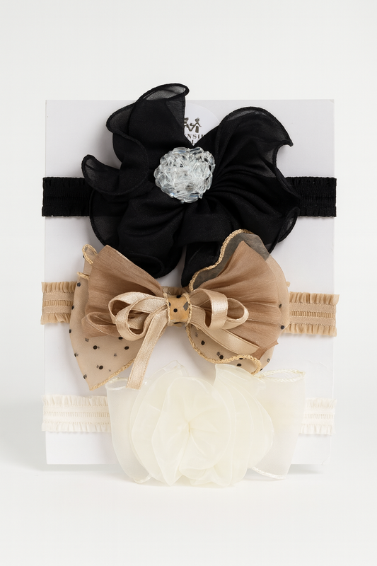 🌸 Baby Girl Premium Headband Set – 3 pcs Combo