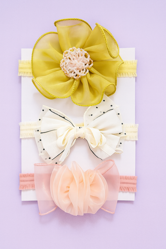 🌸 Baby Girl Premium Headband Set – 3 pcs Combo