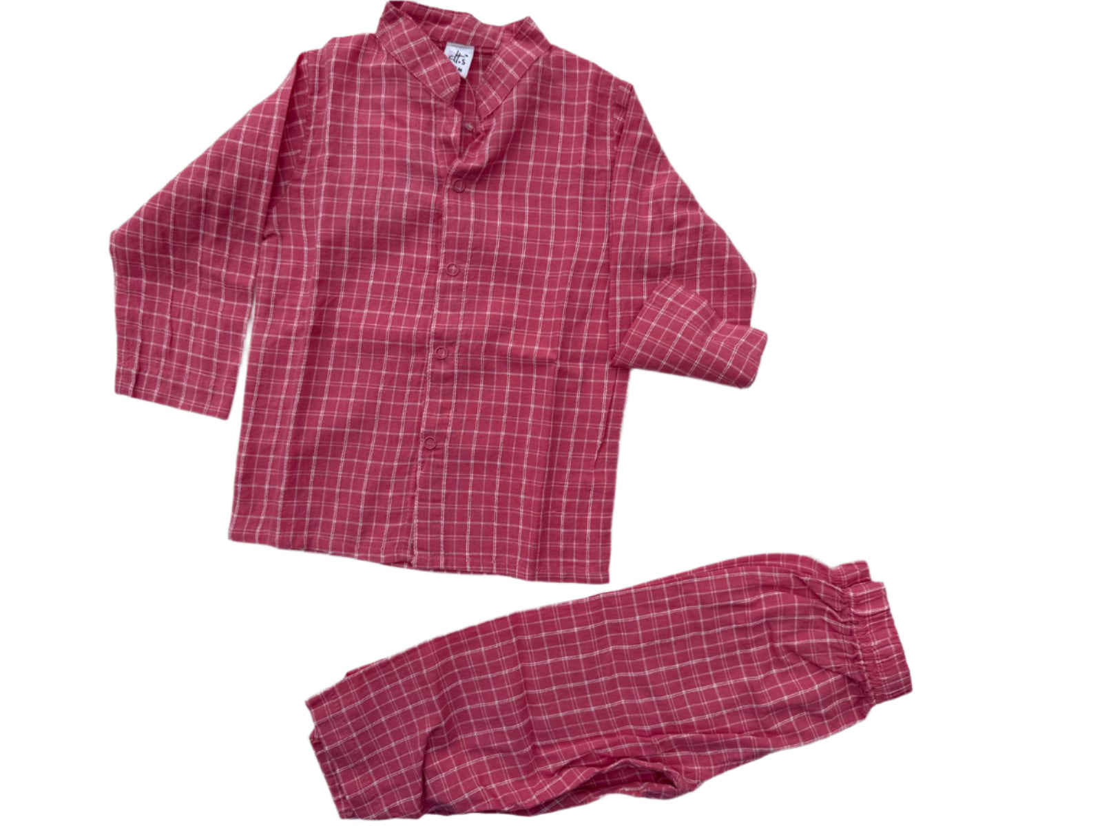 Cozy Red Checkered Night Suit for Toddlers