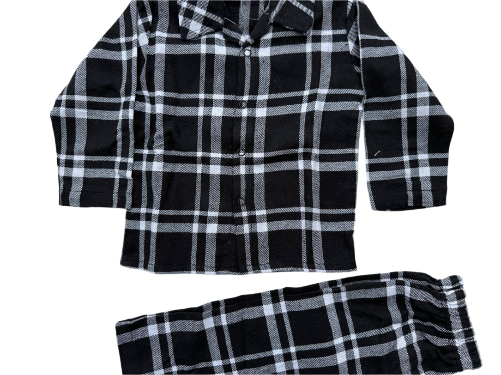 Cozy Black Checkered Toddler Night Suit