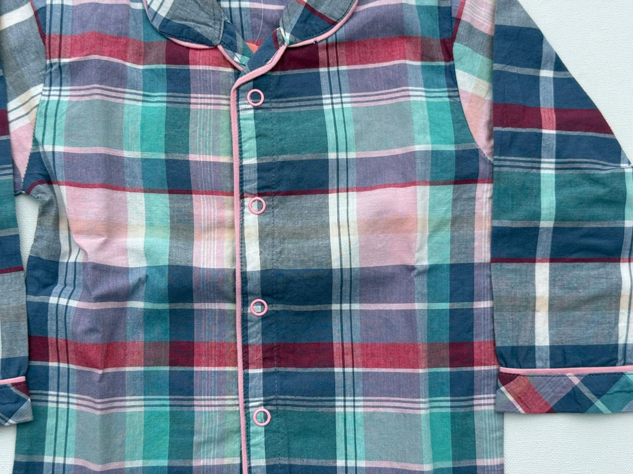 Colorful Checks Cotton Pajama Set for Toddlers