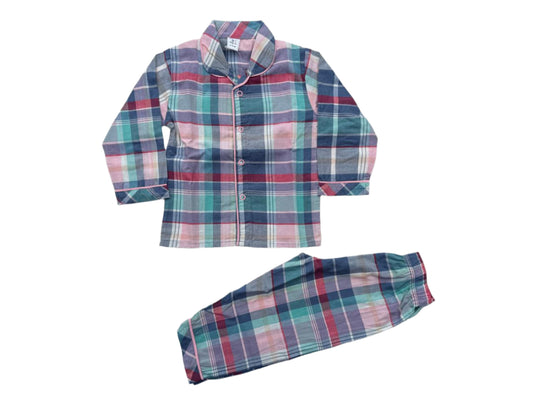 Colorful Checks Cotton Pajama Set for Toddlers