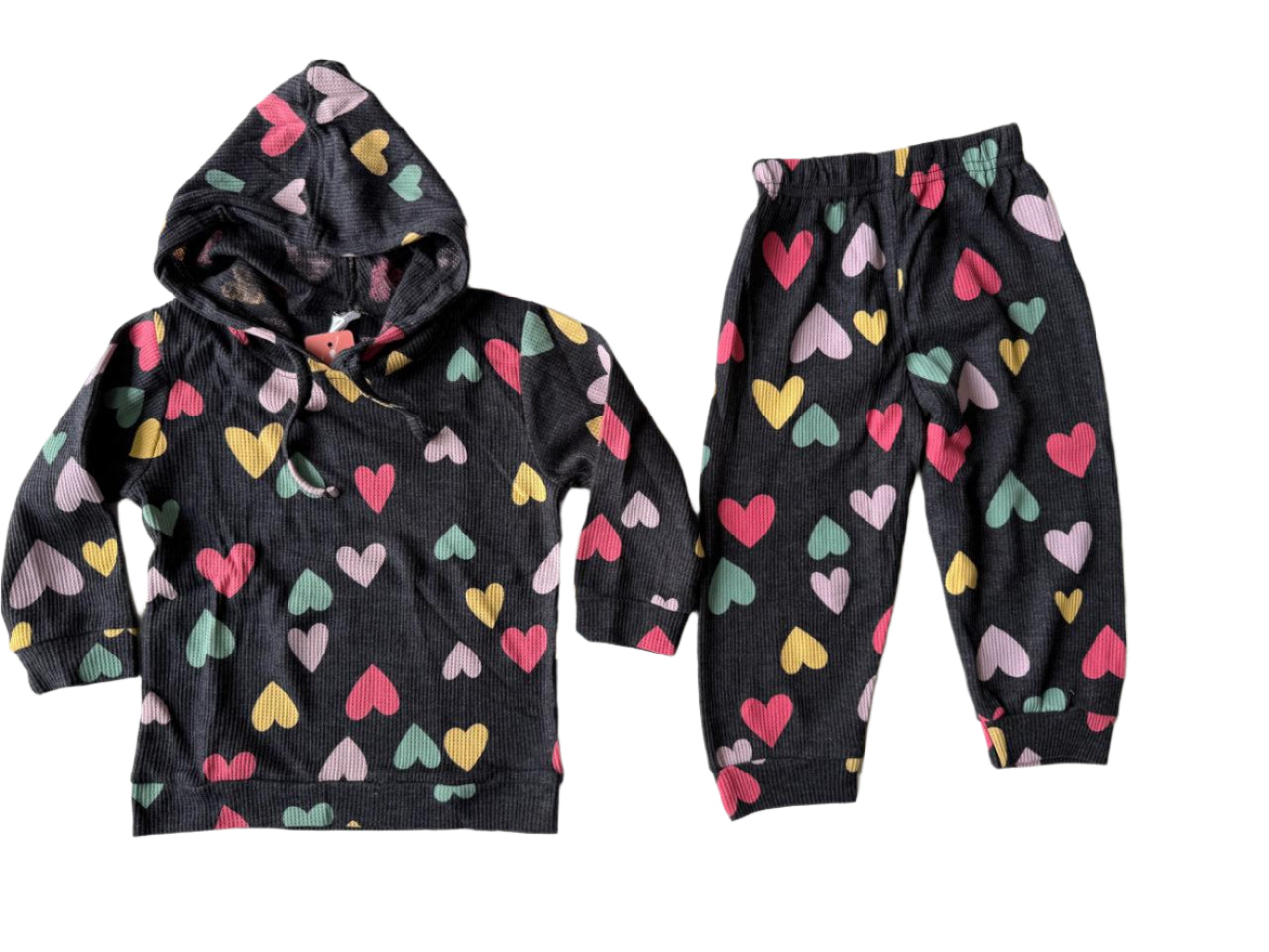 Sweetheart Hoodie &amp; Jogger Set – Charcoal Love-zoom-2