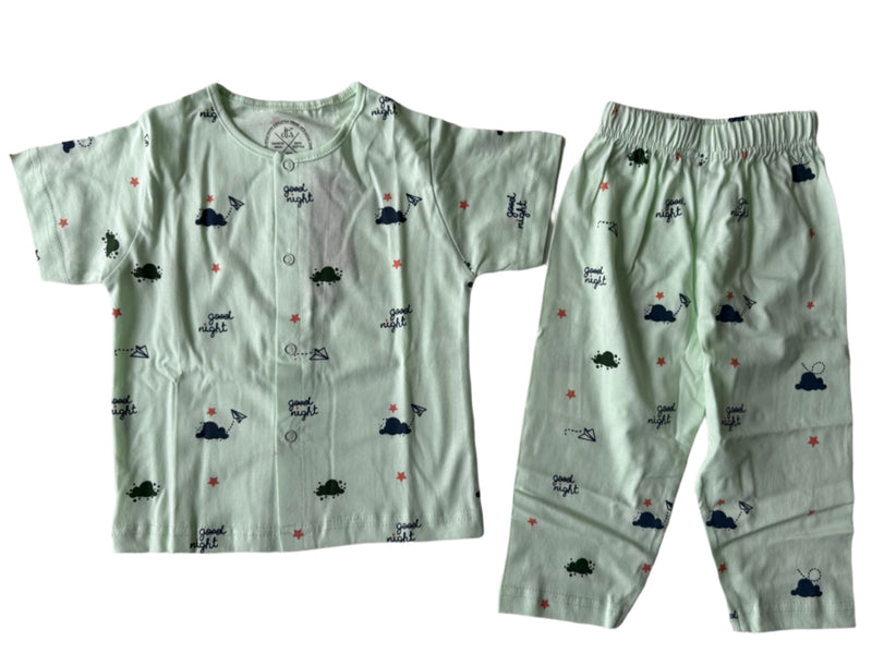 Sweet Dreams Pajama Set – Mint Cloud Print-zoom-