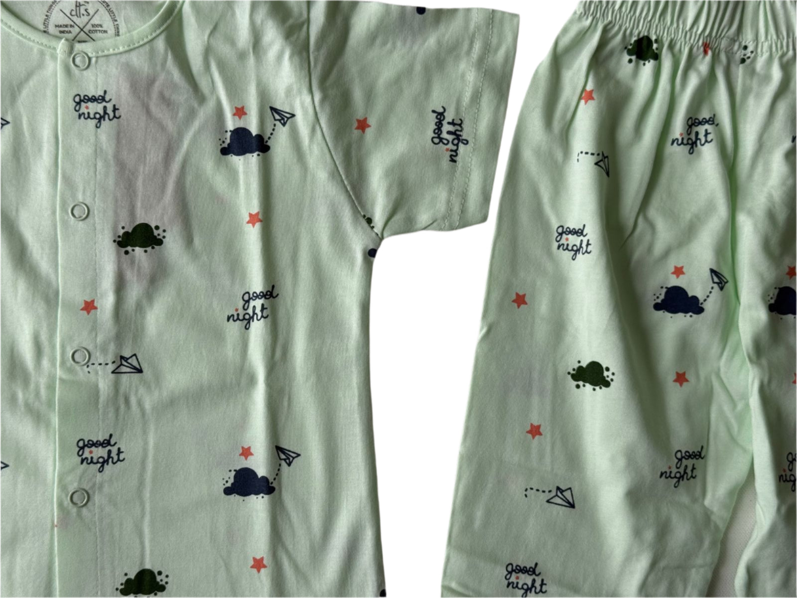 Sweet Dreams Pajama Set – Mint Cloud Print-zoom-3