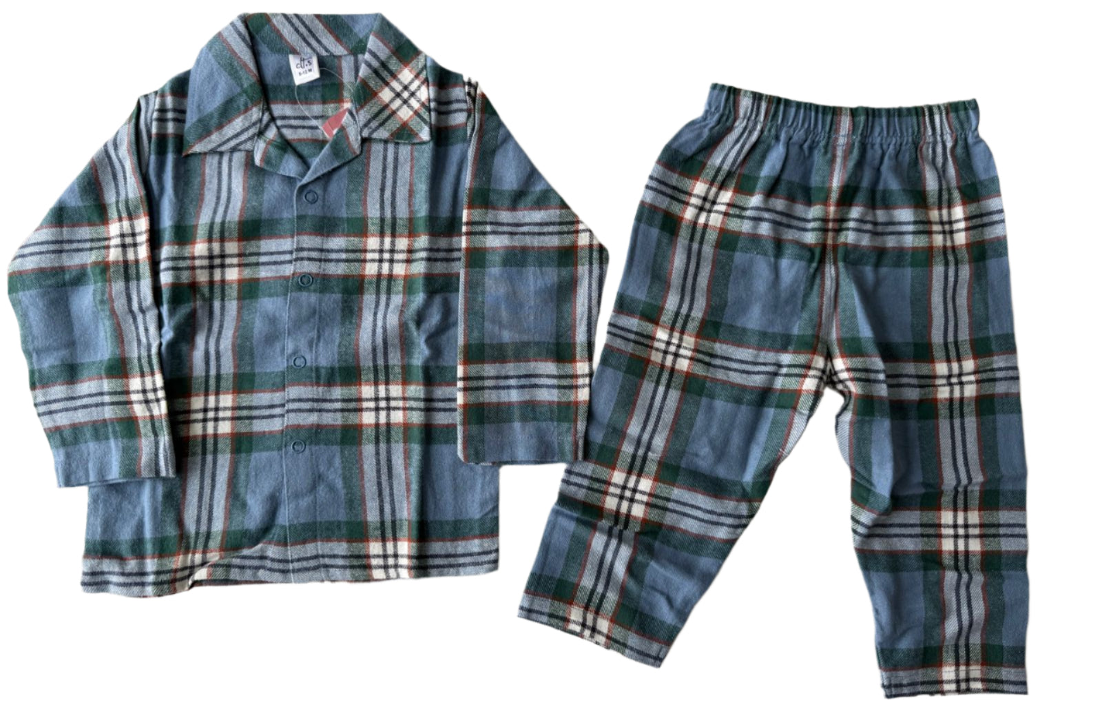 Cozy Plaid Pajama Set for Boys – 100% Cotton Comfort