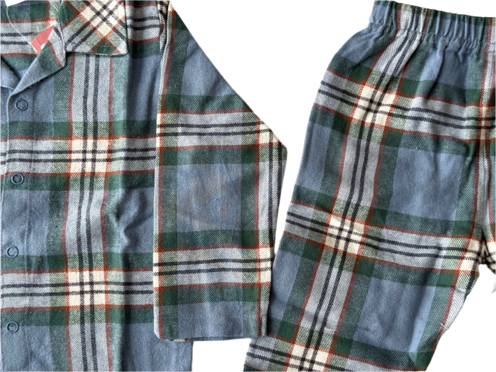 Cozy Plaid Pajama Set for Boys – 100% Cotton Comfort