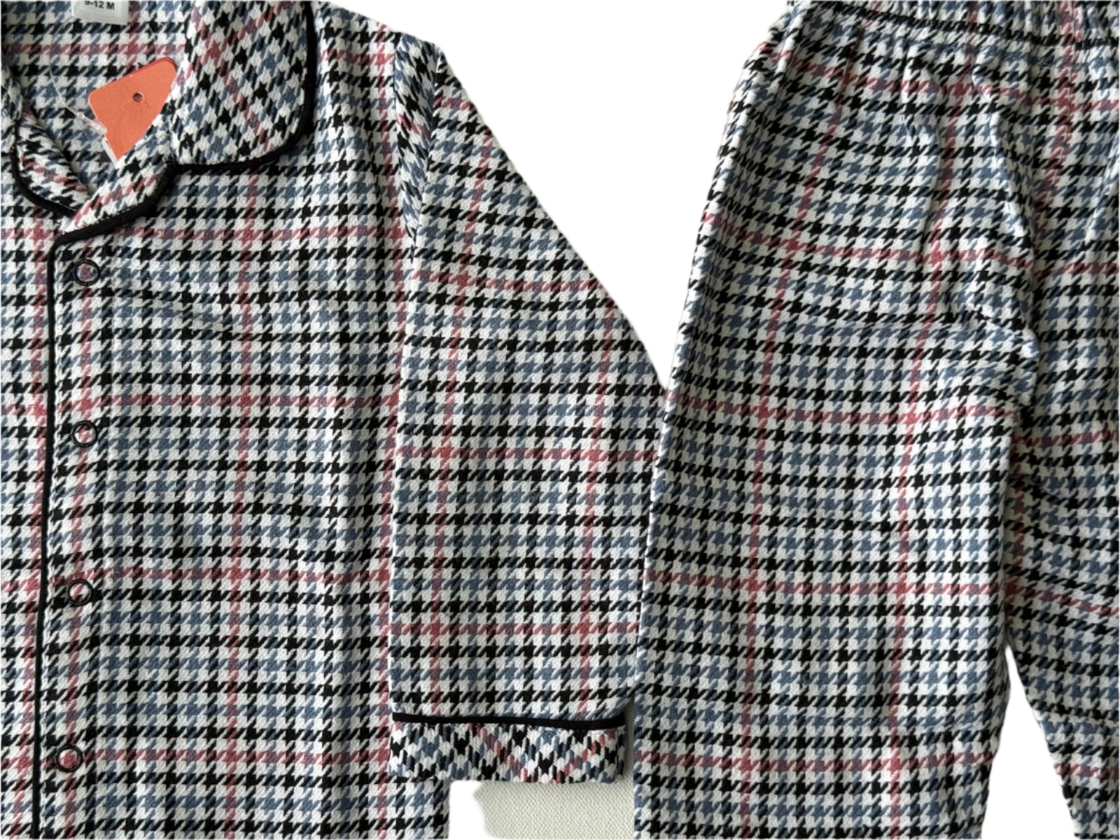 Classic Houndstooth Kids Pajama Set-zoom-3