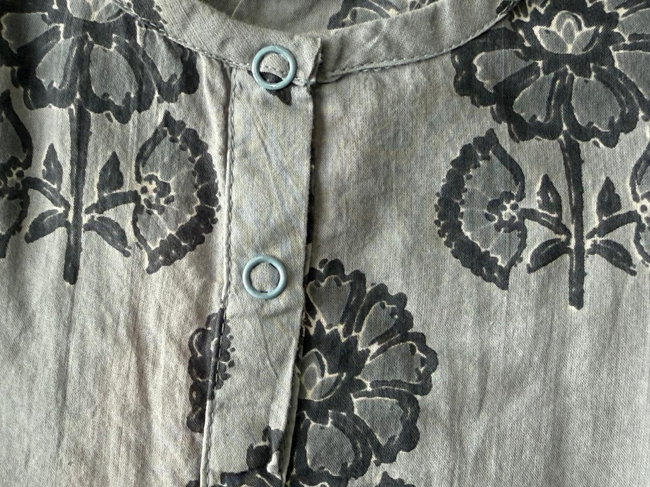 Floral Blue Kurta Pajama Set – Soft Cotton Comfort for Toddlers-zoom-4
