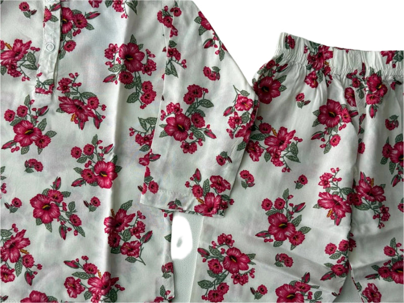 Let your little one bloom in comfort with this charming floral pajama set!-zoom-