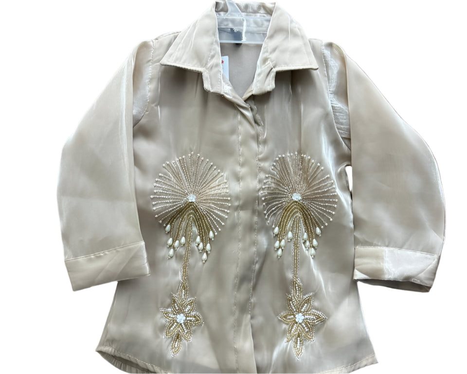 Elegant Satin Baby Set – Grey Embellished