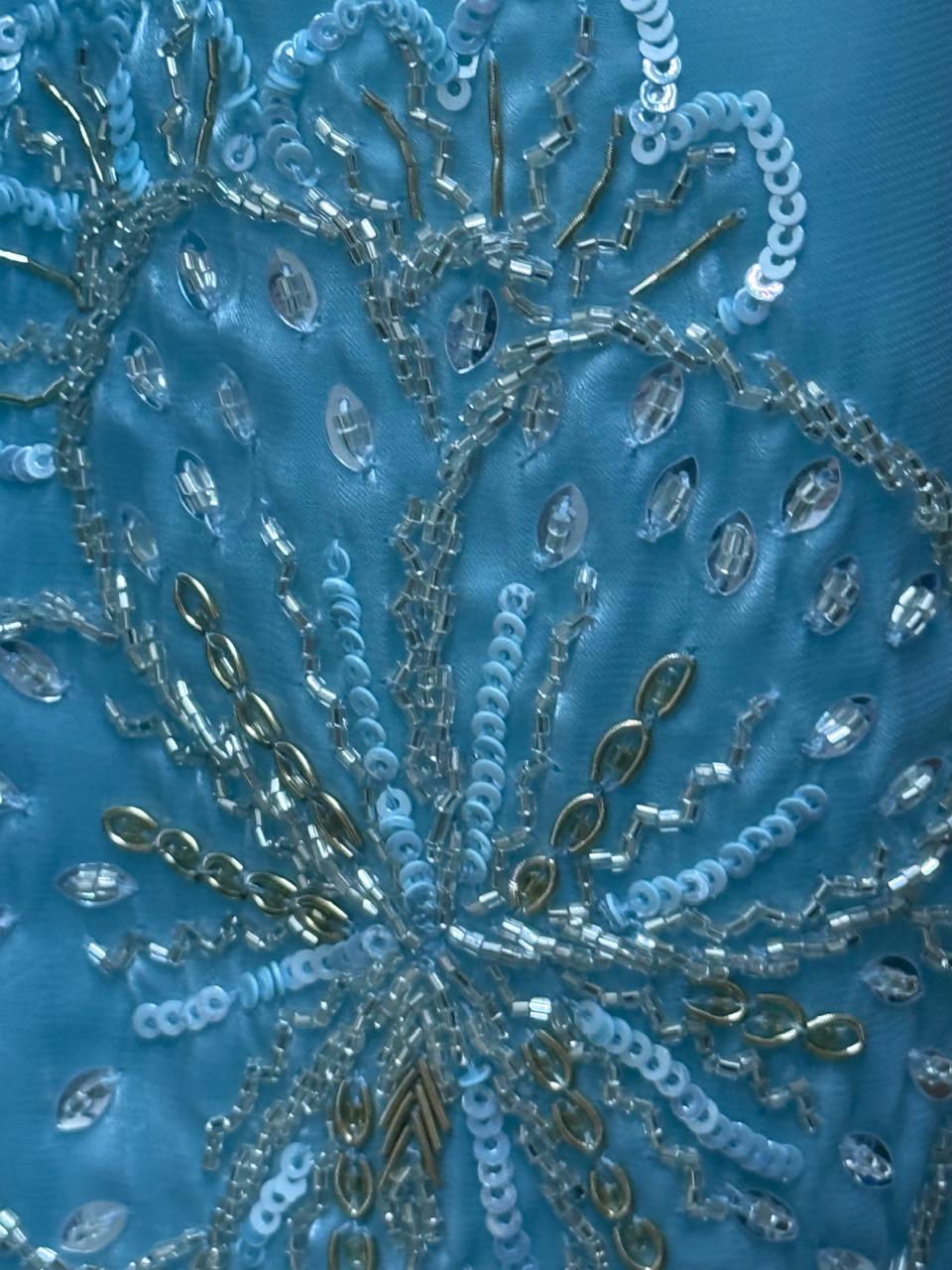 Chic sky blue ethnic set with floral embroidery — perfect for festive sparkle!