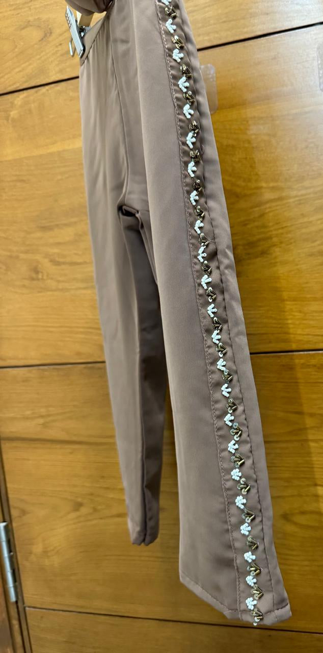 Elegant Coffee Brown Embellished Co-Ord Set, "Stylish, festive, and oh-so-comfy!"