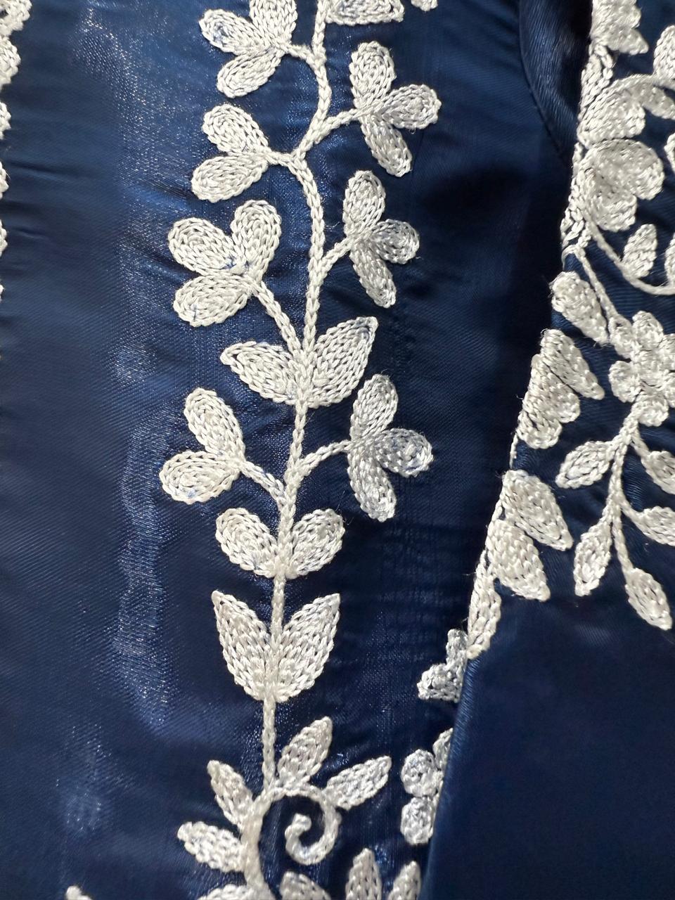 Royal Blue Embroidered Sharara Set