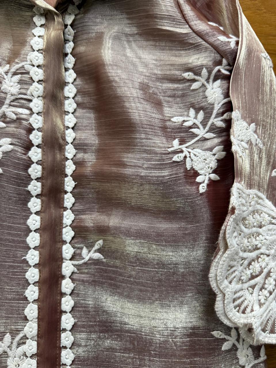 Rose Gold Embroidered Kurta Set