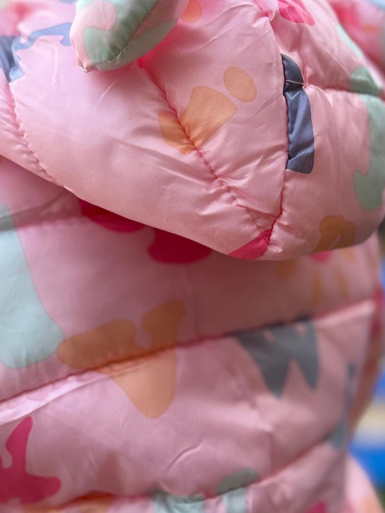 Bubble Pink Alphabet Puffer Jacket