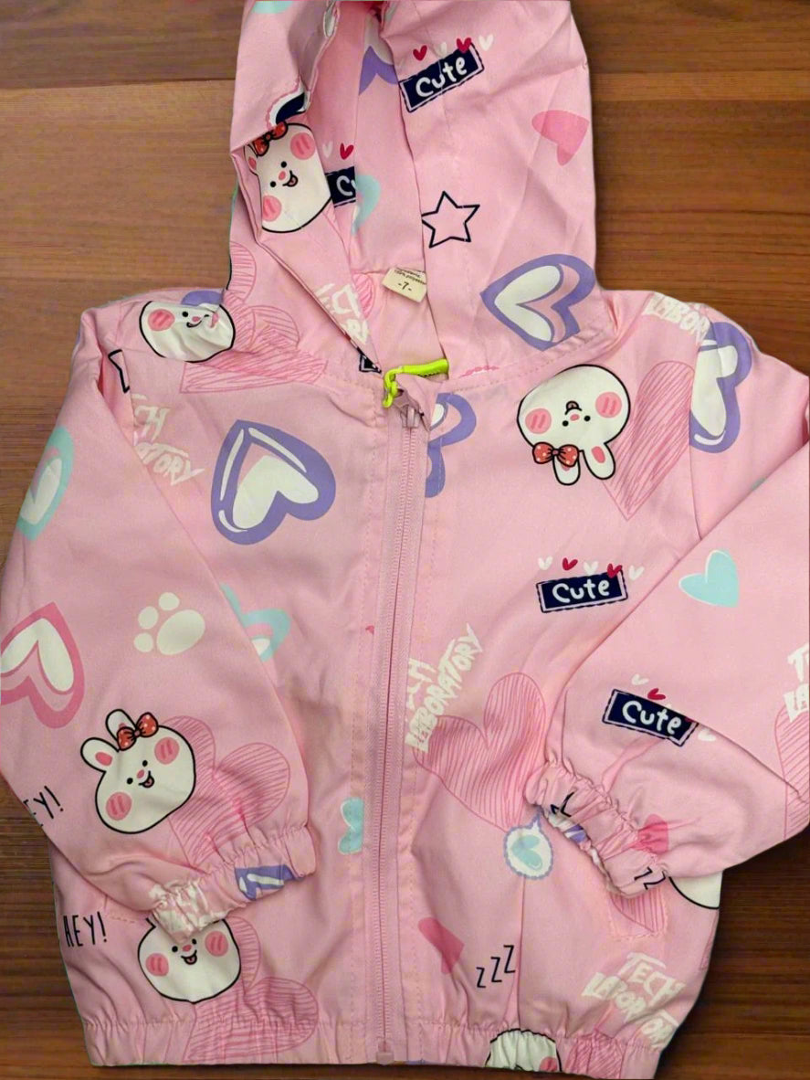 Pastel Blue "Cute Bunny" Hooded Jacket