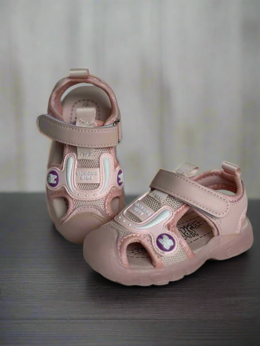 "Step into comfort &amp; cuteness with these pink spider sandals!"