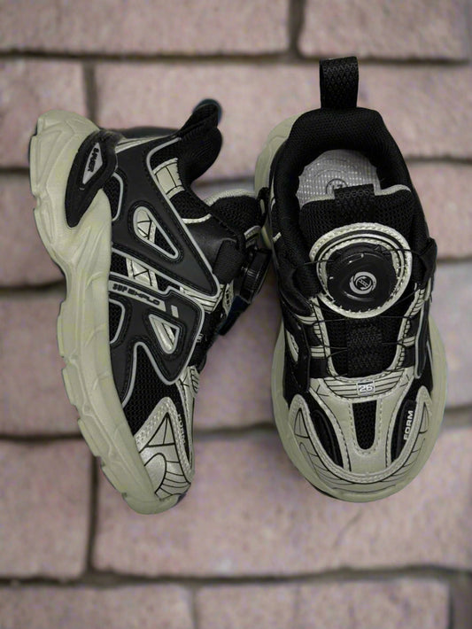 Beige Power-Lock Sneakers – Durable, Comfy & Easy for Kids