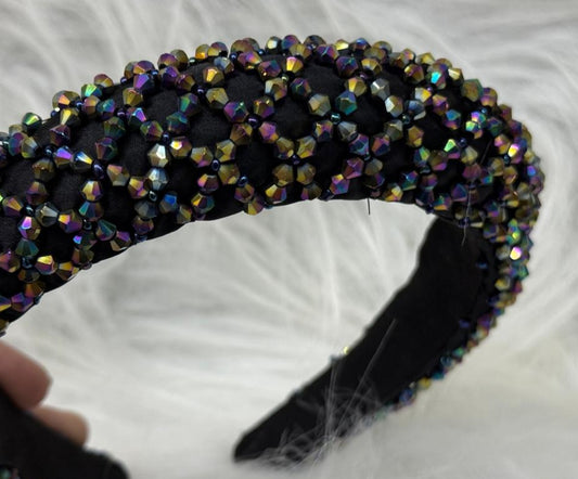 ✨ Handmade crystal-beaded hairband – elegant, festive &amp; classy!