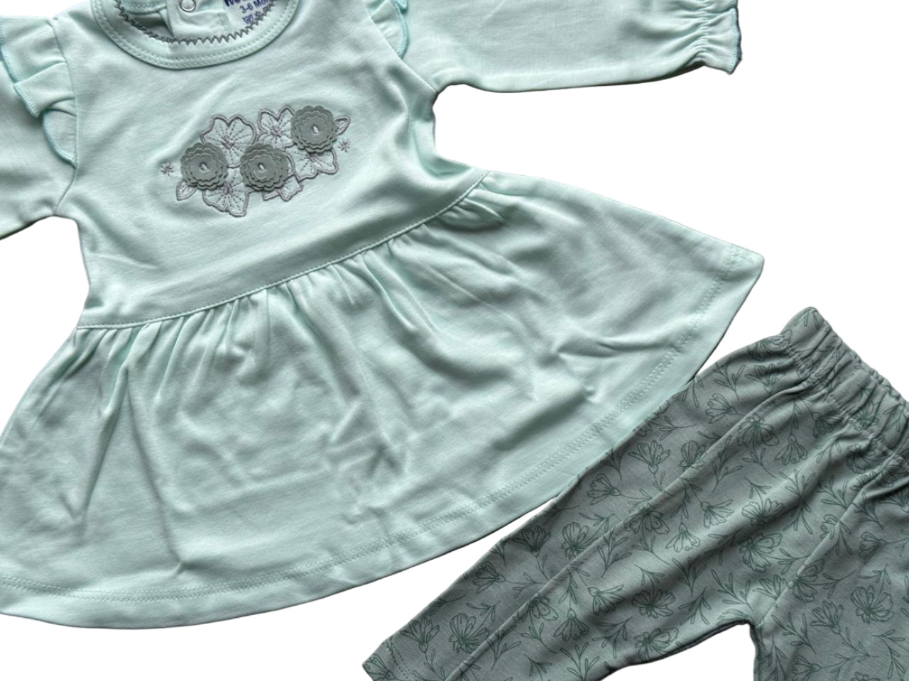 🌸 Baby Girl 3-Piece Outfit Set – Dress, Leggings &amp; Headband