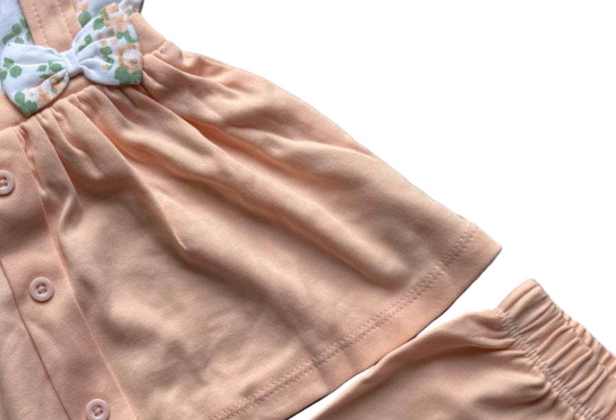 🌸 Baby Girl Outfit – Pink Floral Set
