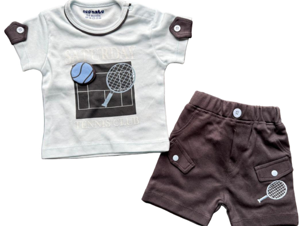 Baby Boys’ Sporty Tennis Club Outfit (2-Piece Set)
