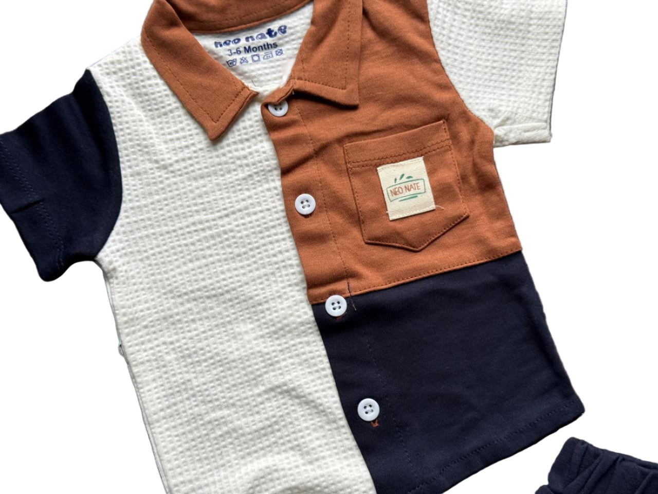 👕 Baby Boys’ Smart Summer Set – Shirt & Shorts Combo