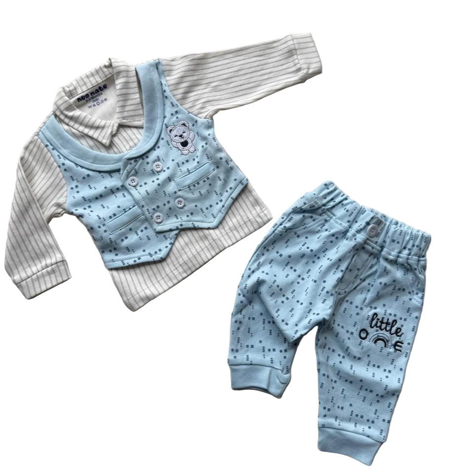 “Dress your little prince in comfort &amp; cuteness – Premium Baby Boy Outfit Set.”