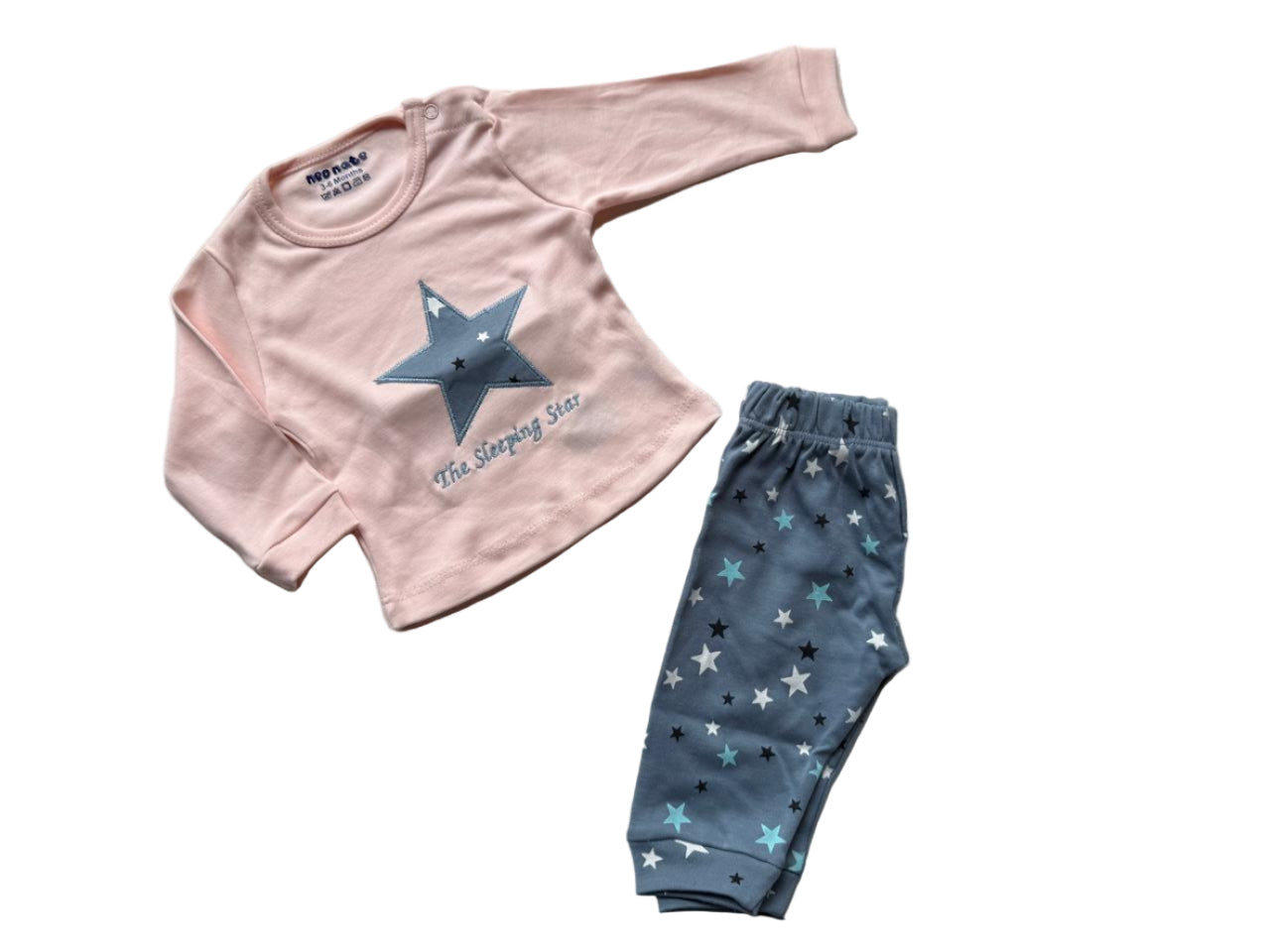 🌙Baby Girl Starry Nightwear Set – “The Sleeping Star”