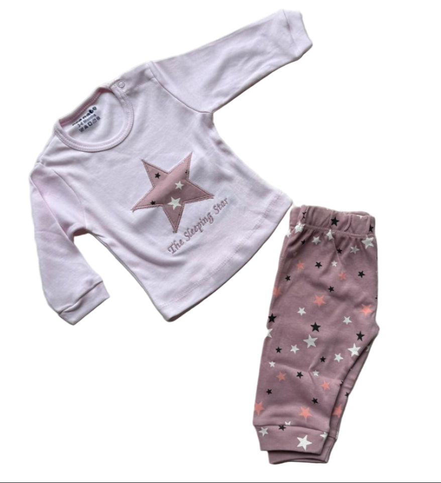 🌙Baby Girl Starry Nightwear Set – “The Sleeping Star”