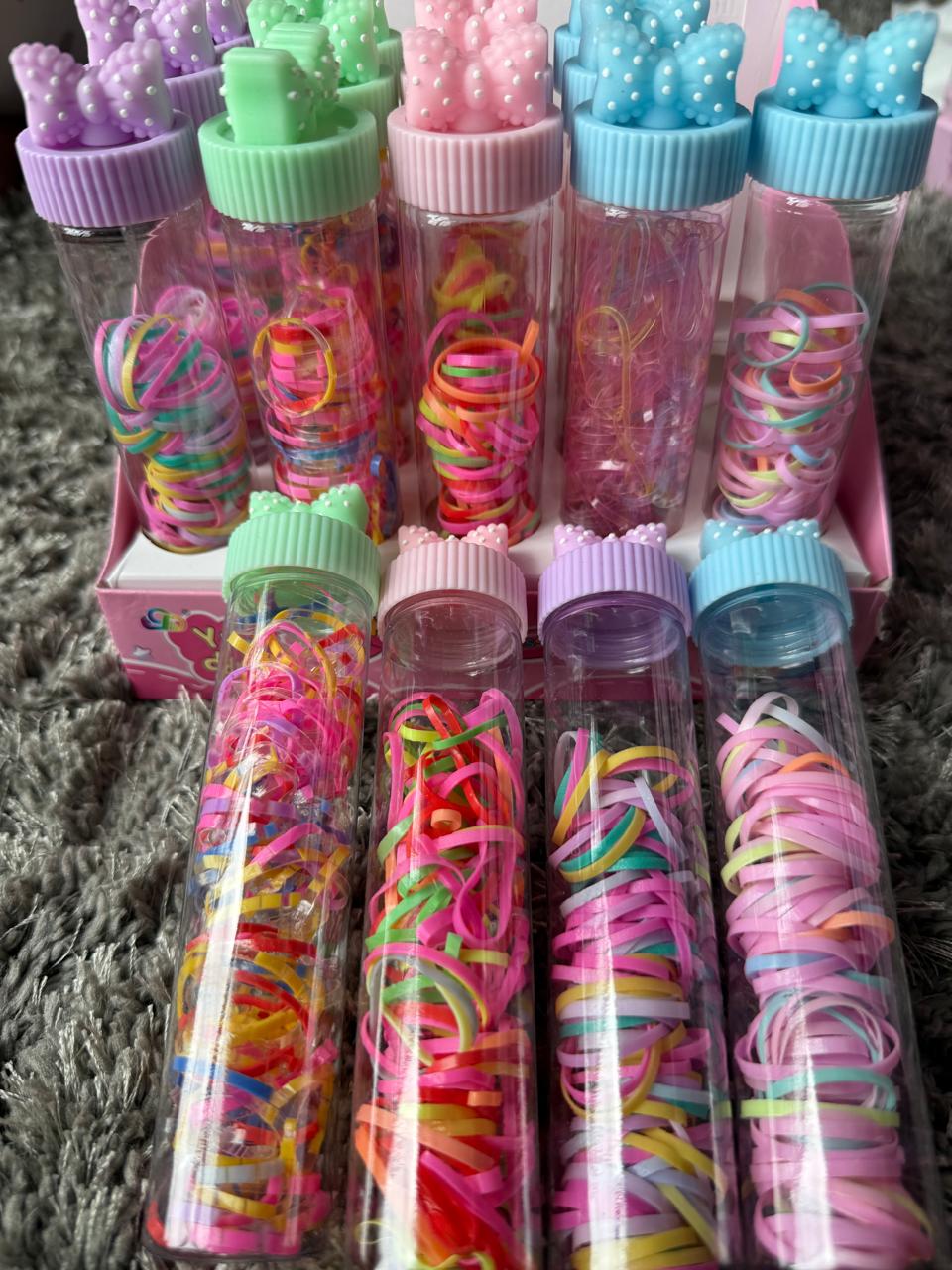 🎀 Mini Me Kidz – Cute Hair Bands in Bow Cap Tubes 🎀[SET OF 4]