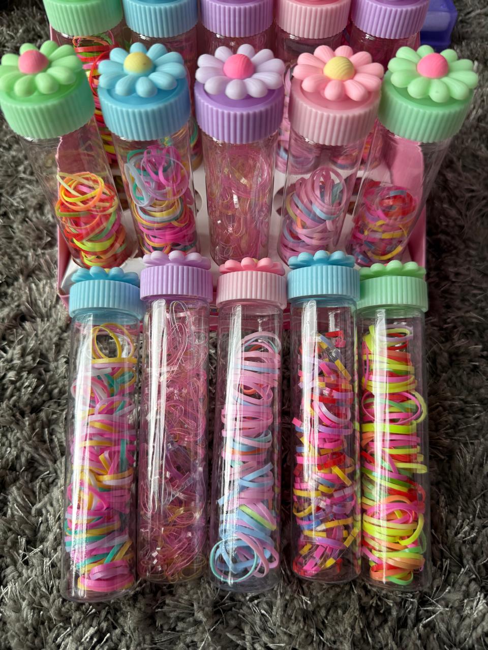 ✨ Premium Kids Hair Bands Pack – Cute Flower Tube Packaging ✨[set of 4]