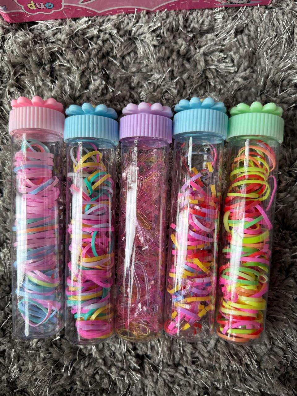 ✨ Premium Kids Hair Bands Pack – Cute Flower Tube Packaging ✨[set of 4]