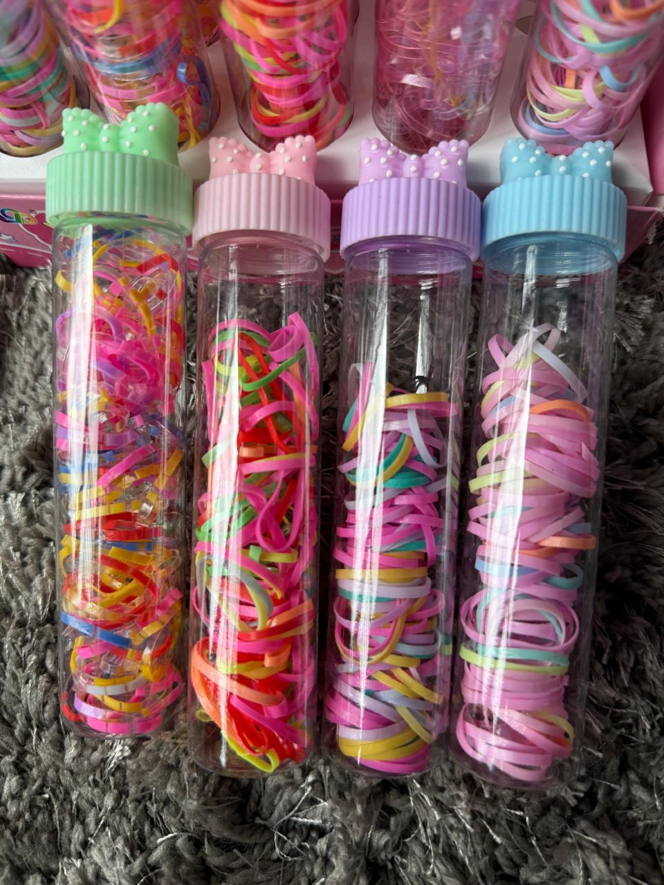 🎀 Mini Me Kidz – Cute Hair Bands in Bow Cap Tubes 🎀[SET OF 4]