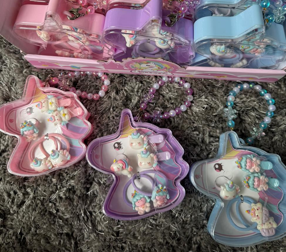 🦄 Cute Unicorn Kids Hair Accessory Set