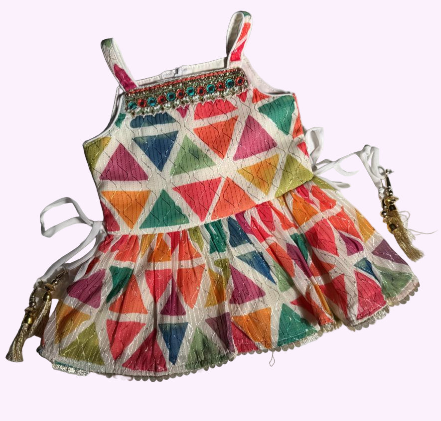 Colorful Kurta with Dhoti Pants & Dupatta – Girls Wear