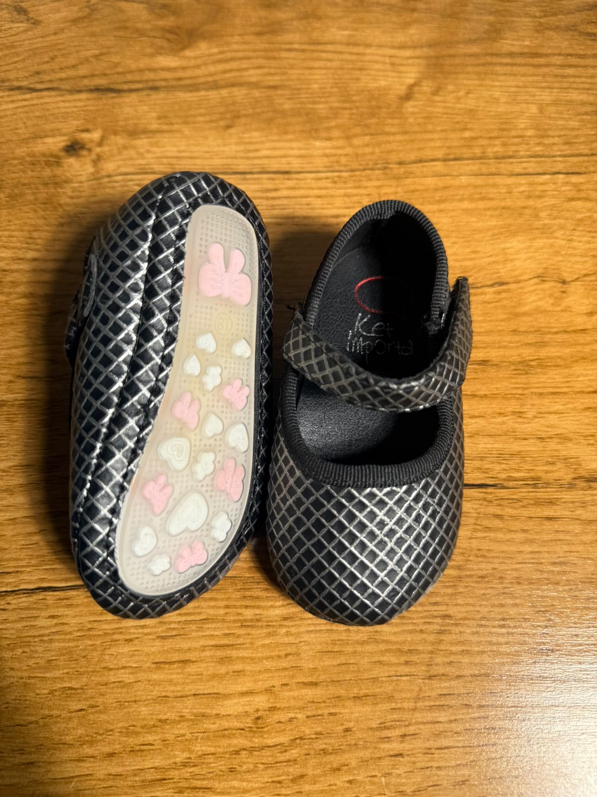 ✨ Mini Me Kidz Black Diamond-Pattern infant Shoes ✨