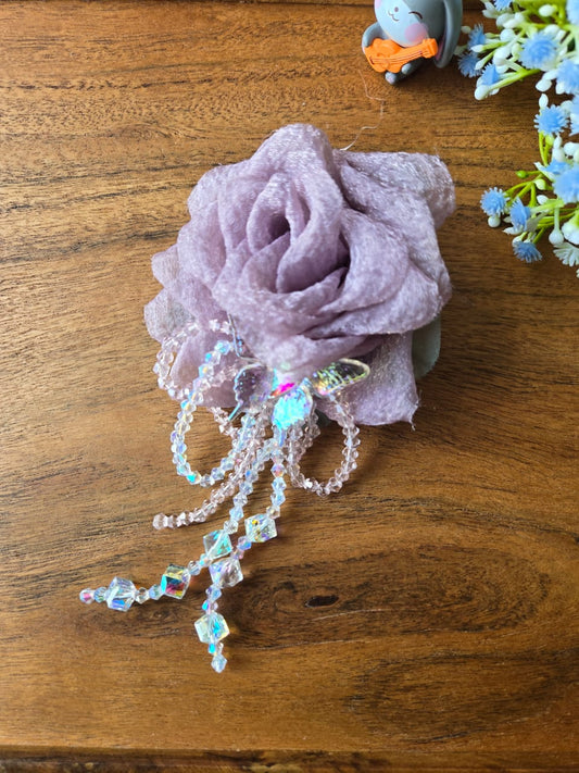 🌸 Mini Me Kidz – Elegant Rose Hair Clip 🌸
