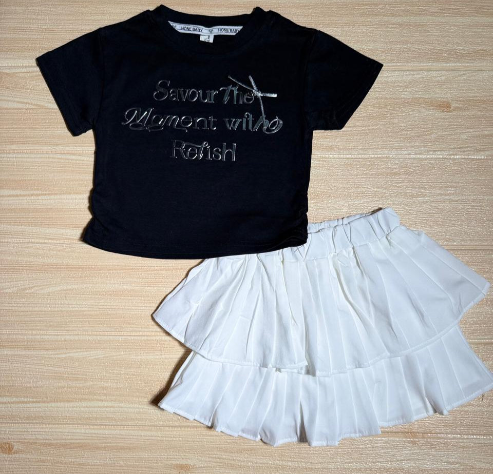 🖤 Stylish Black &amp; White Girls Outfit Set 🖤