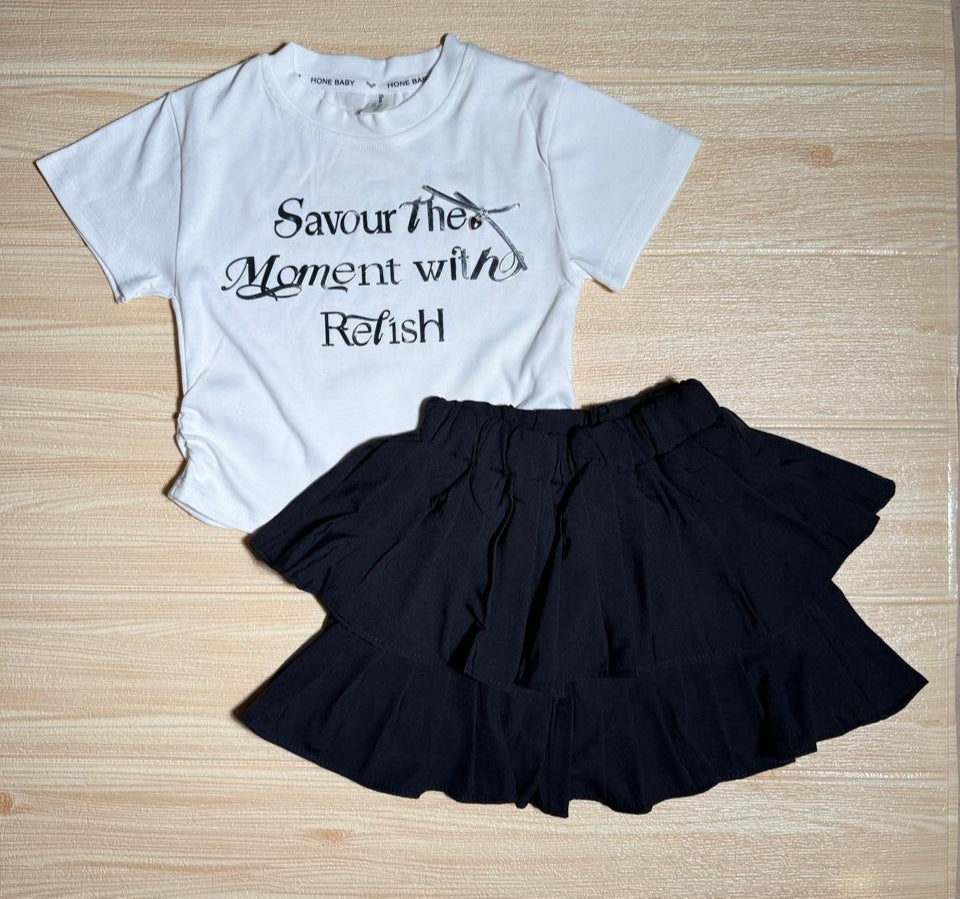 🖤 Stylish Black &amp; White Girls Outfit Set 🖤