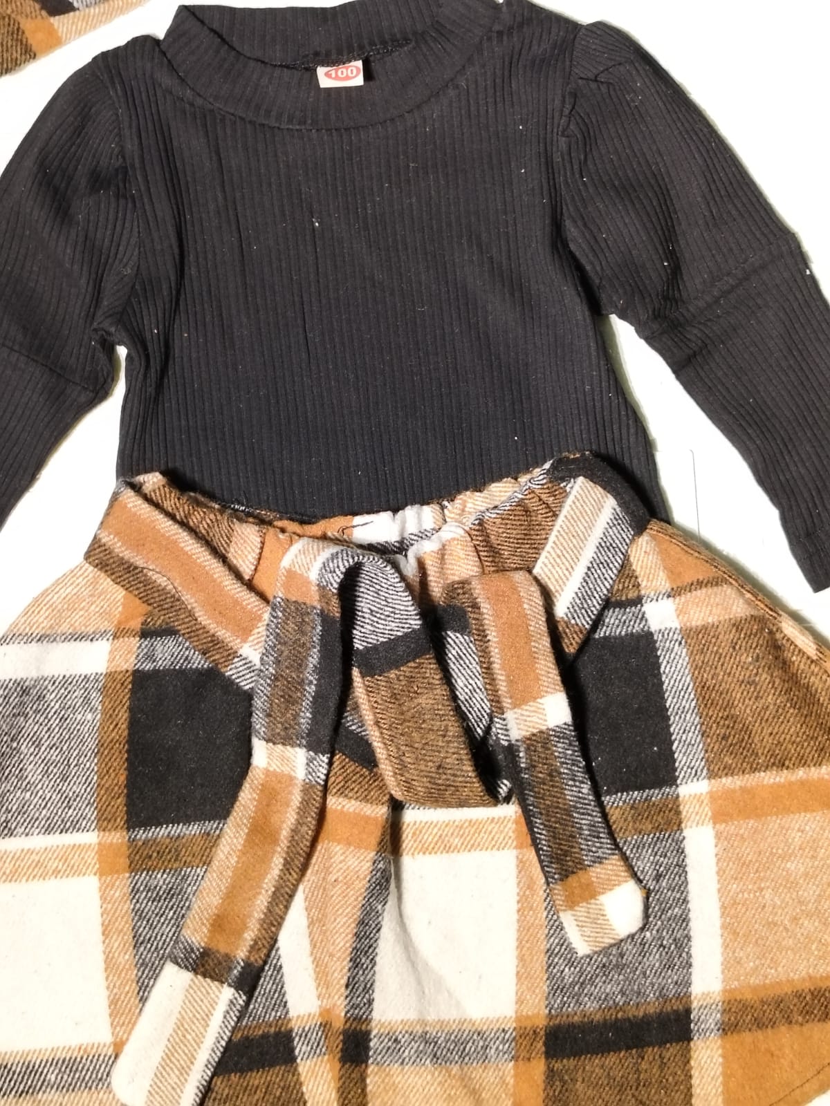 🧡 Stylish Autumn Plaid Set for Girls 🍂3-piece outfit set!